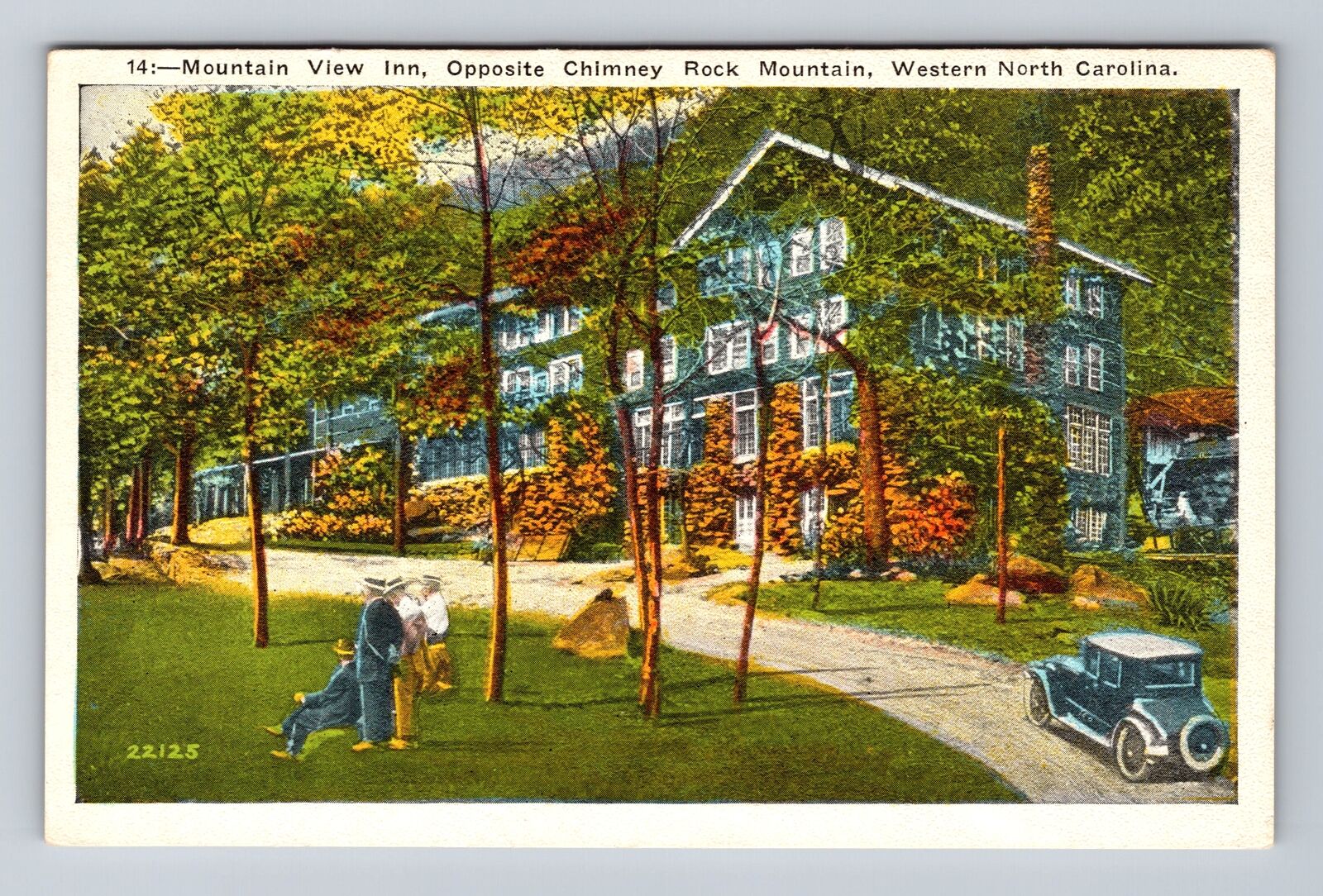 NC-North Carolina, Mountain View Inn, Chimney Rock, Antique, Vintage Postcard