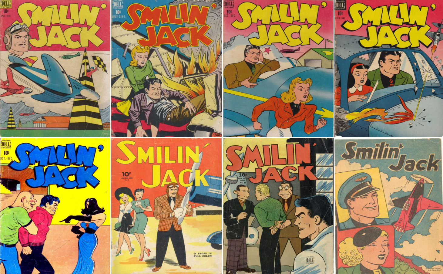 1948 - 1949 Smilin\' Jack Comic Book Package - 8 eBooks on CD