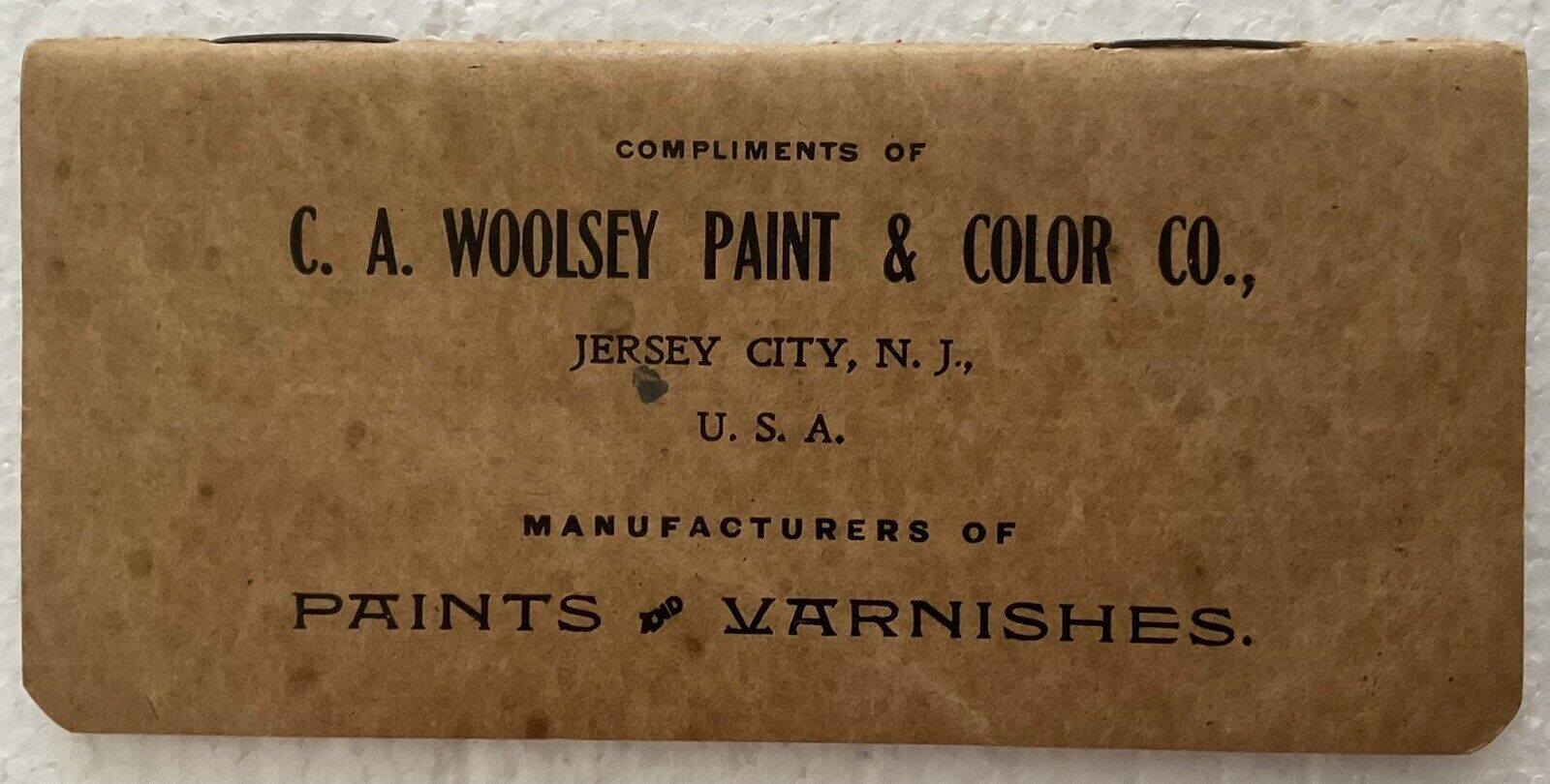 Vintage C.A. Wolsey Paint & Color Co, Jersey City NJ Notebook/Calendar
