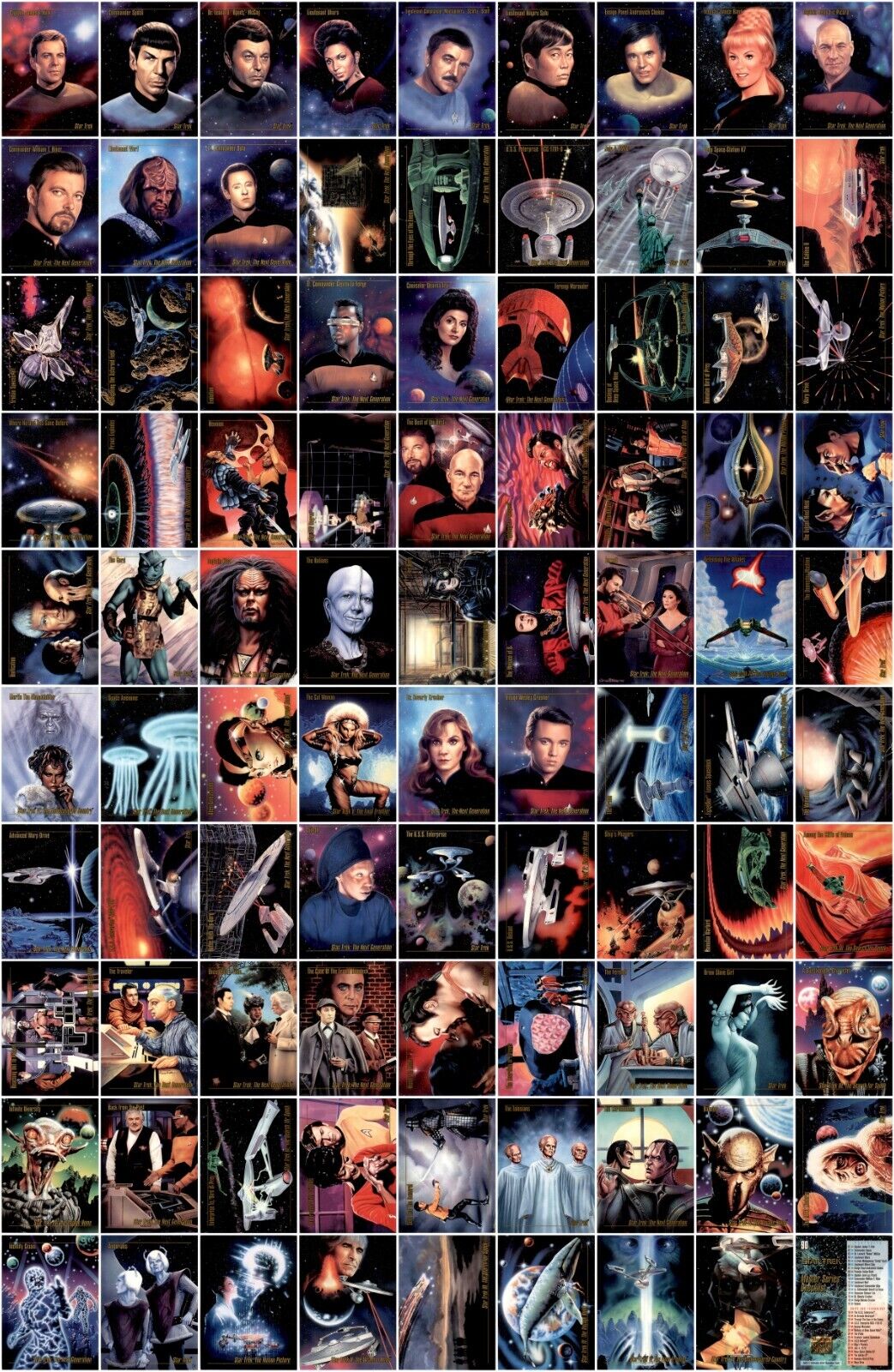 1993 Skybox Star Trek Master Series 90 Card Hand Collated Set