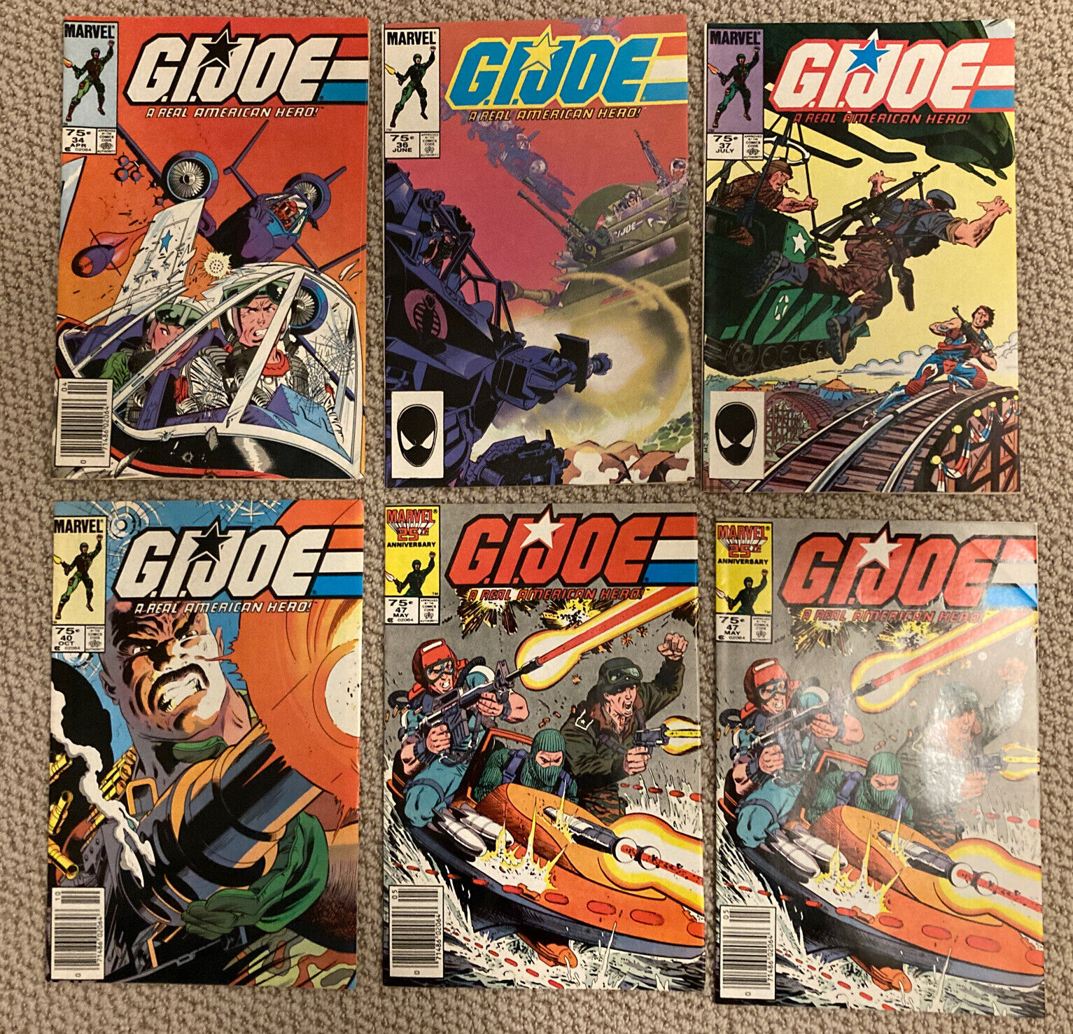 LOT G.I. Joe Marvel Comics #34 36 (2nd print) 37 (2nd print) 40 47 47