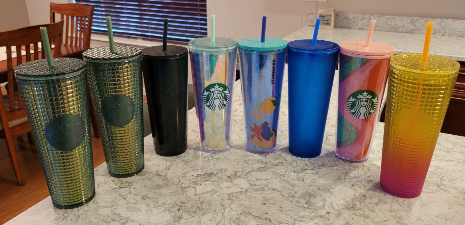 Starbucks Tumblers Lot of 8 Some Limited Edition New  Used Green Blue Pink Swirl