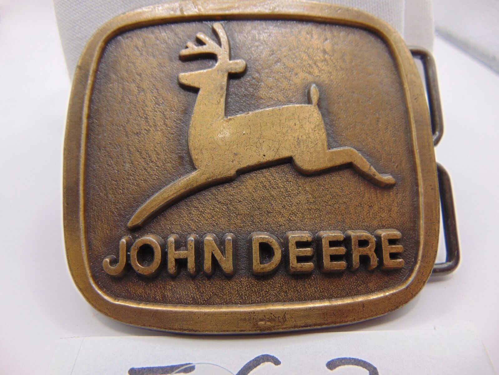Vintage John Deere  Brass Belt Buckle Ag 2 3/4\