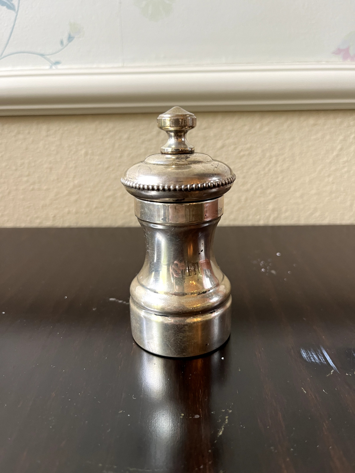 Vintage Peugeot Silver Pepper Mill - made in France - lovely decorative piece