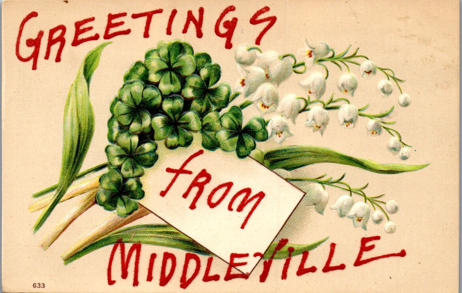 Greetings From Middleville, New York  Postcard (1907) Flowers