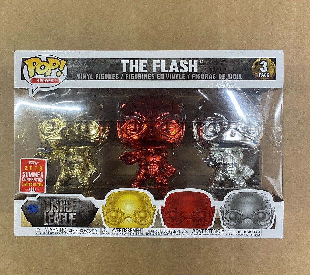SDCC 2018 Funko Pop Heroes Justice League The Flash 3 Pack