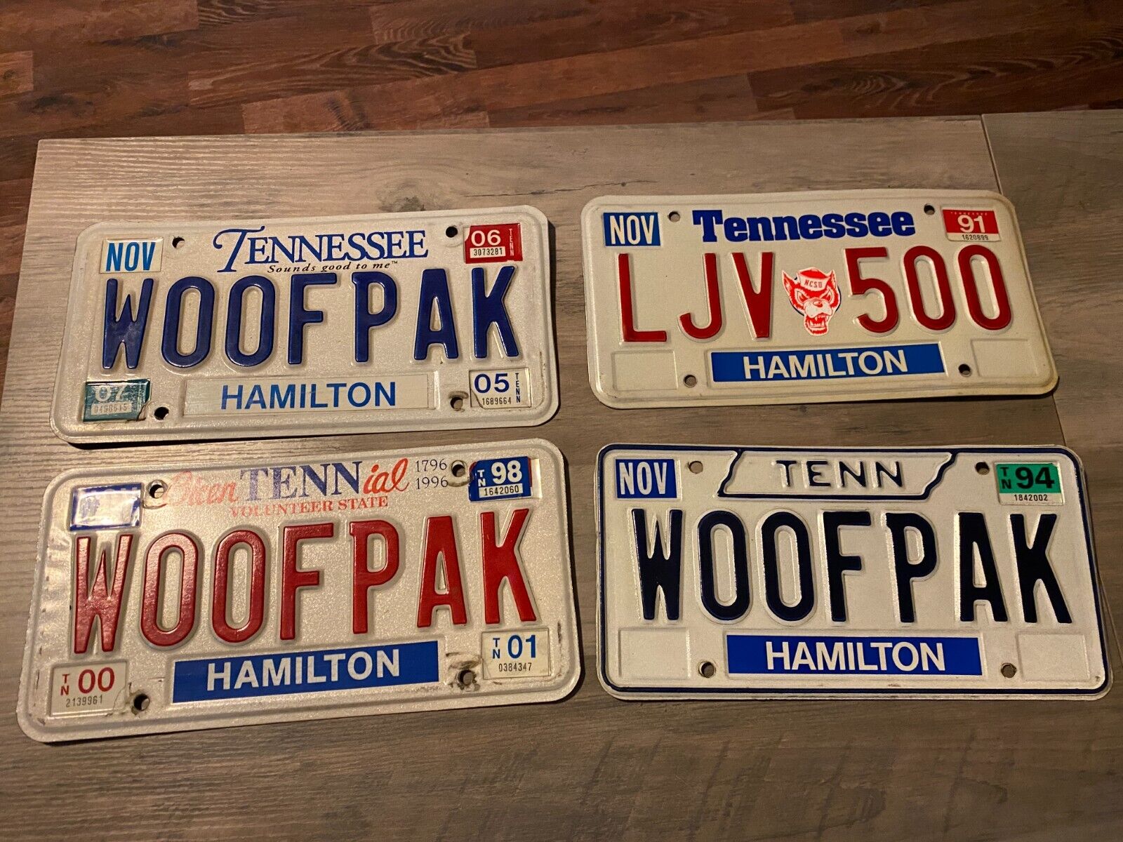 Lot of 3  NC State Fans Vanity Tennessee Licenses Plates WOOFPACK