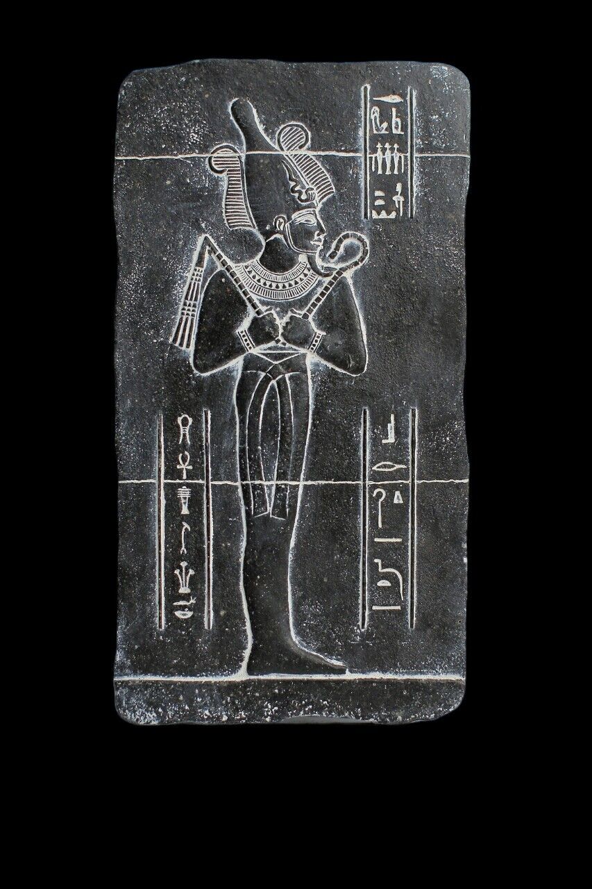 UNIQUE ANTIQUE ANCIENT EGYPTIAN Stone Stela Lord Osiris with Magic Hieroglyphic