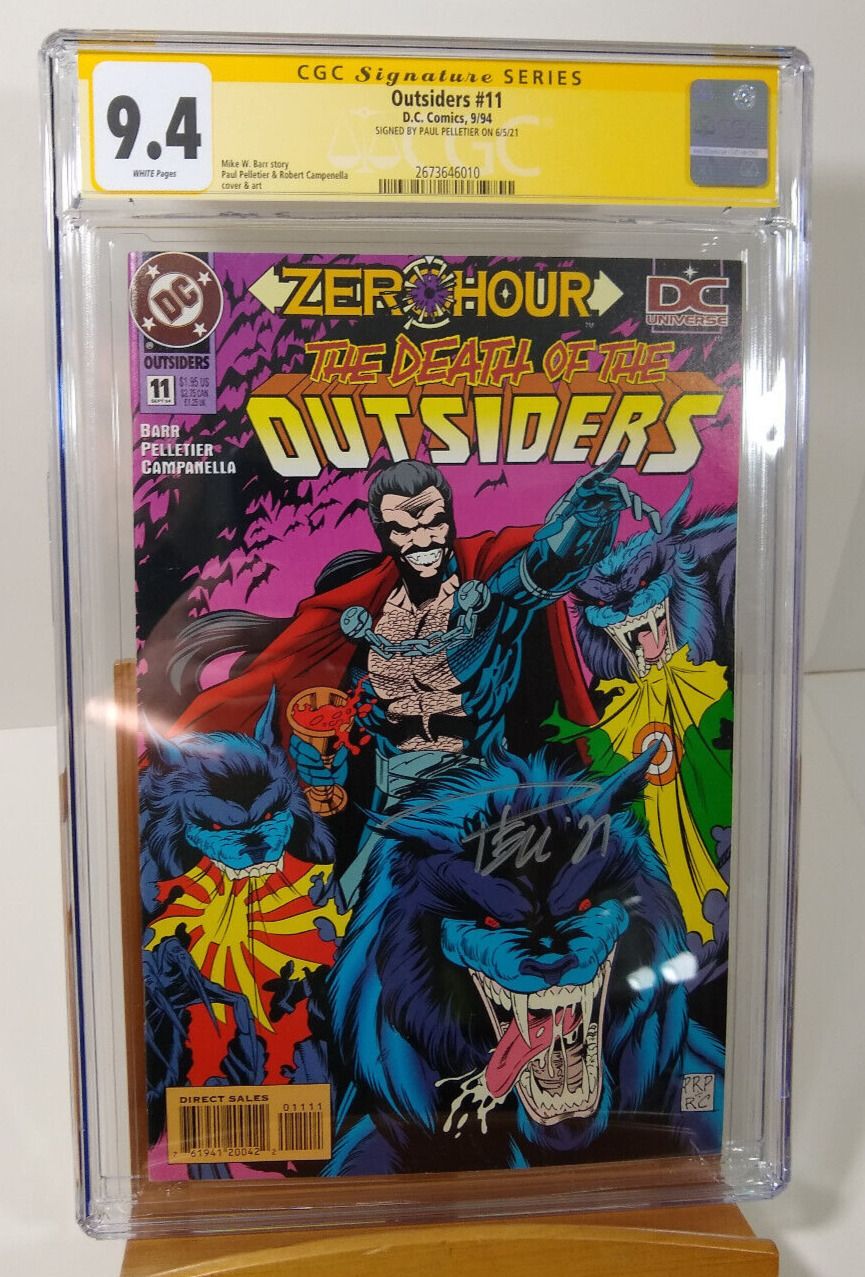 Outsiders #11 (1994) DC CGC 9.4 NM SIGNED Paul Pelletier White Pages