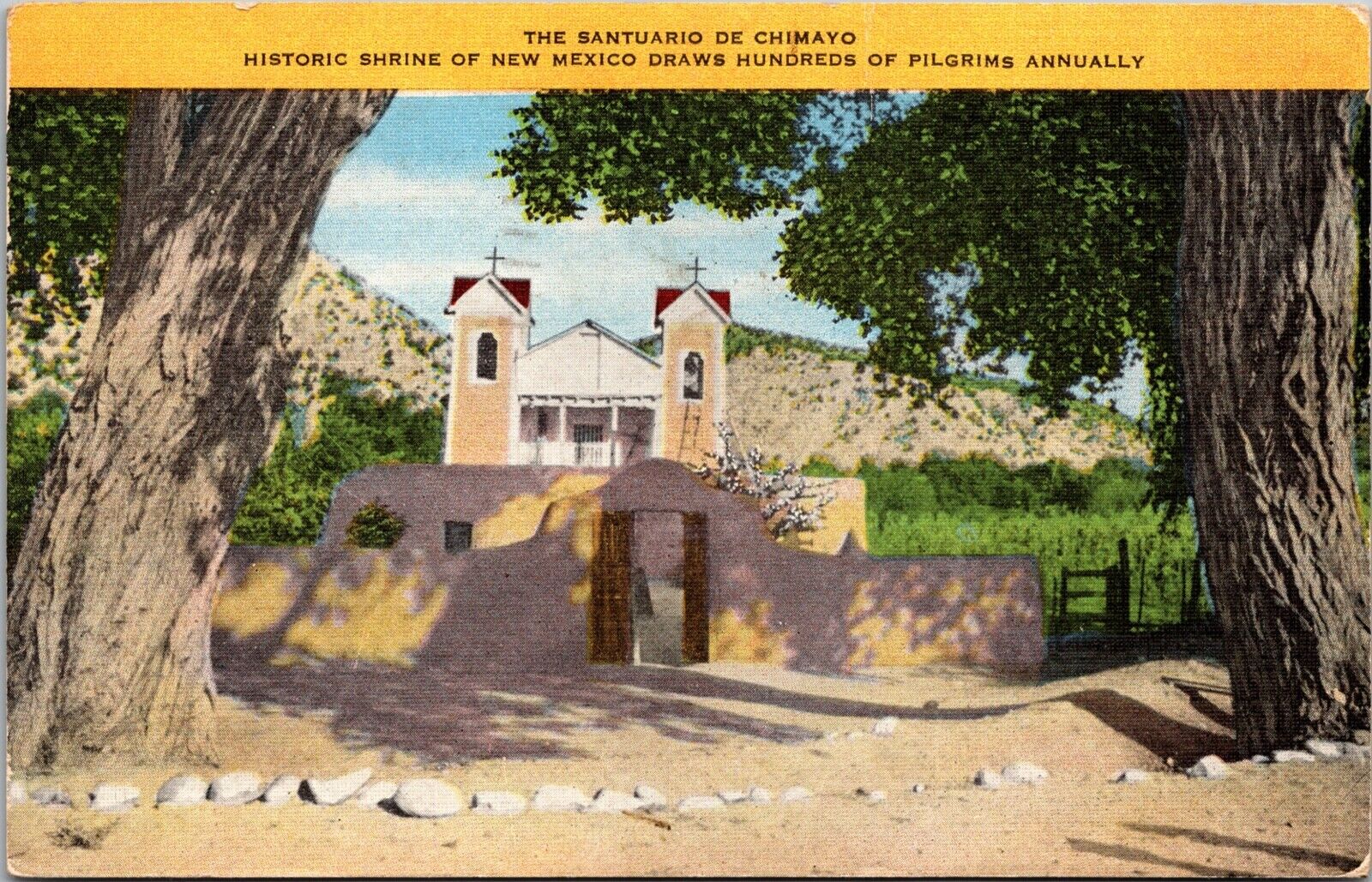 Chimayo NM-New Mexico, The Santuario De Chimayo Vintage Postcard