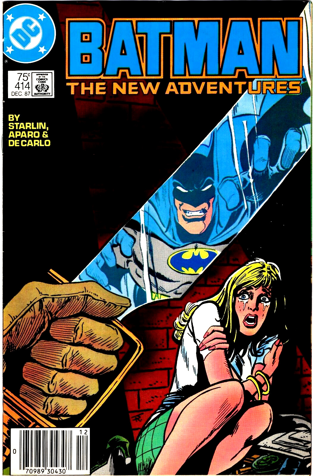 Batman #414 Newsstand Jim Aparo Cover 1987 DC Comics