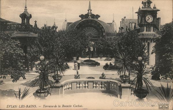 Evian-les-Bains Thermal springs spa in France Postcard Vintage Post Card