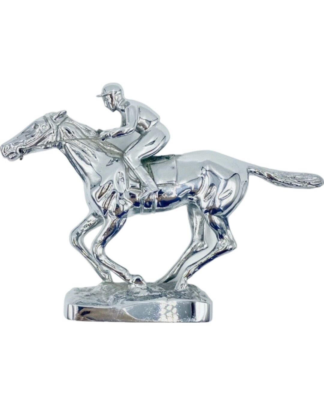 Vintage Louis Lejeune A Final Furlong Car Mascot Equestrian Horse Jockey