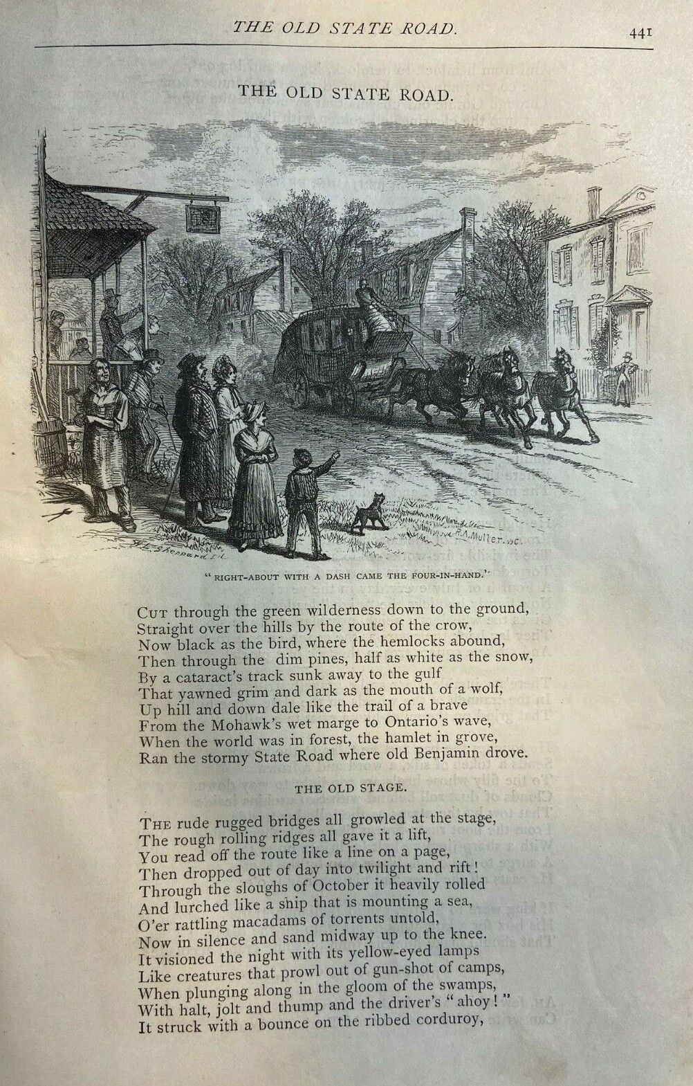 1874 Poem The Old State Road illustrated