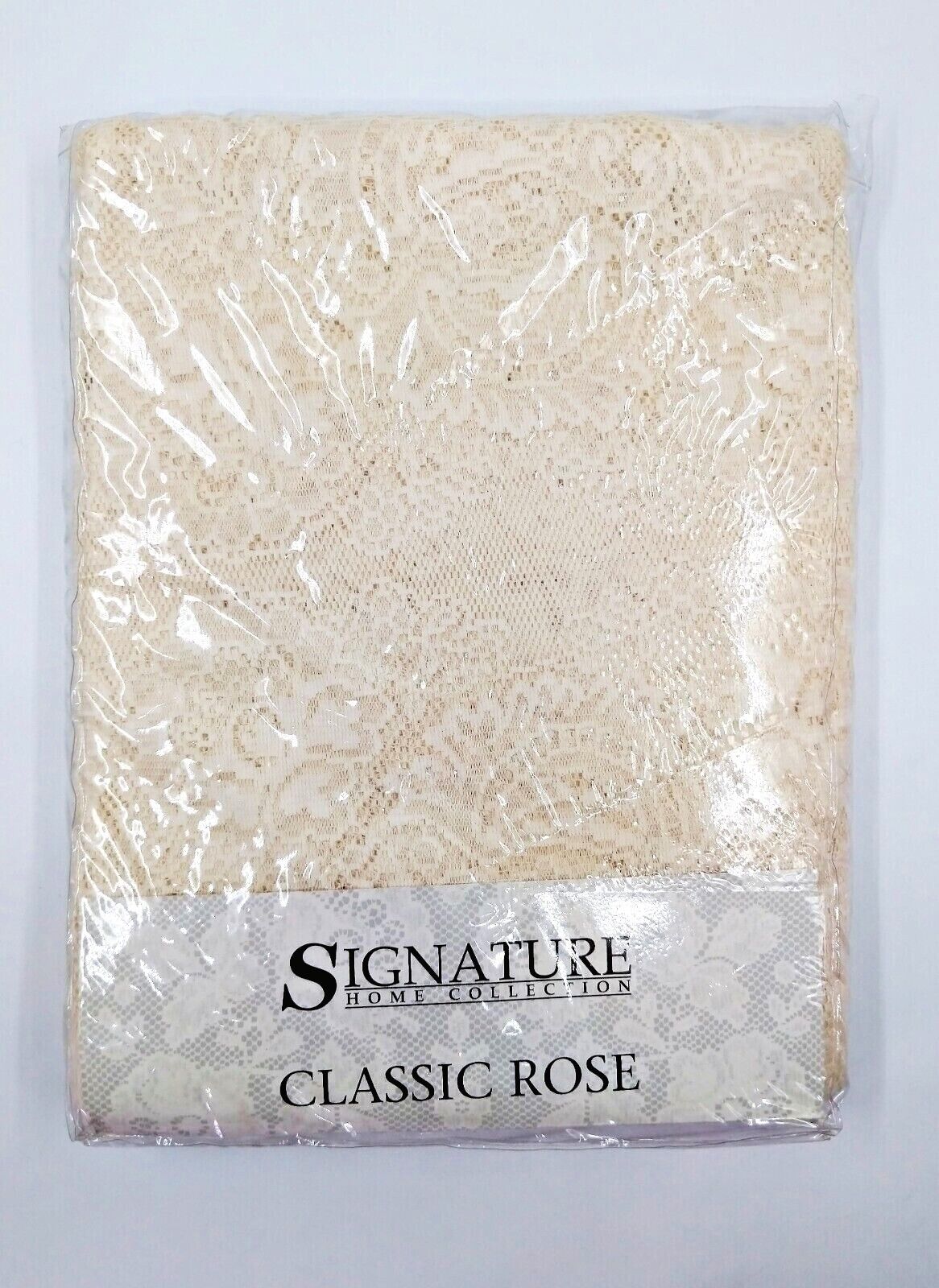 NOS Vtg Scranton Lace Company ‘Classic Rose' Nottingham Lace Tablecloth 2 Sizes