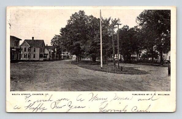 Chester Vermont South Street Postcard 1906 UNDB