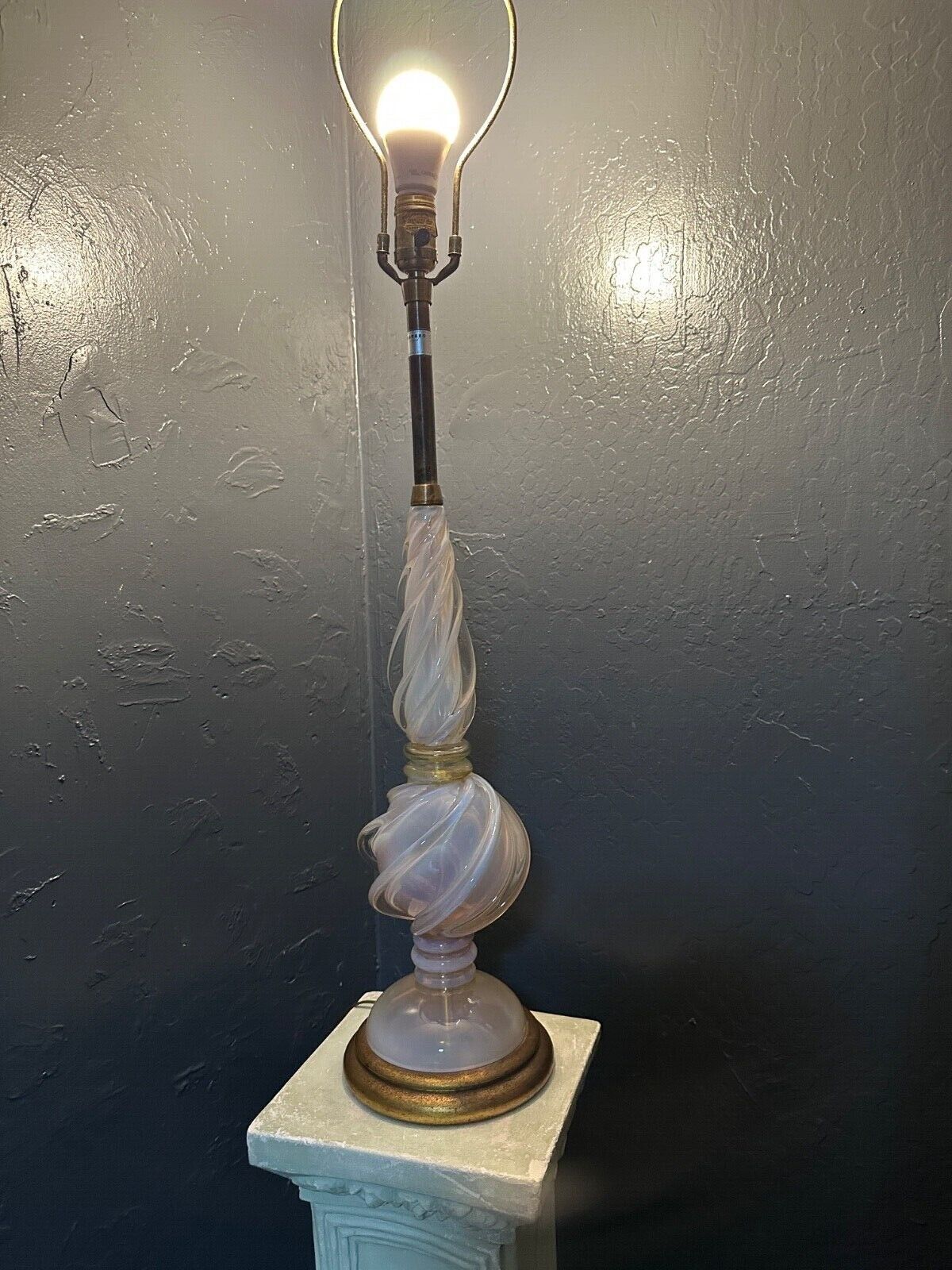 1-vintage Marbro Opalescent Murano Glass Seguso Lamp Hollywood Regency 36 5/8\