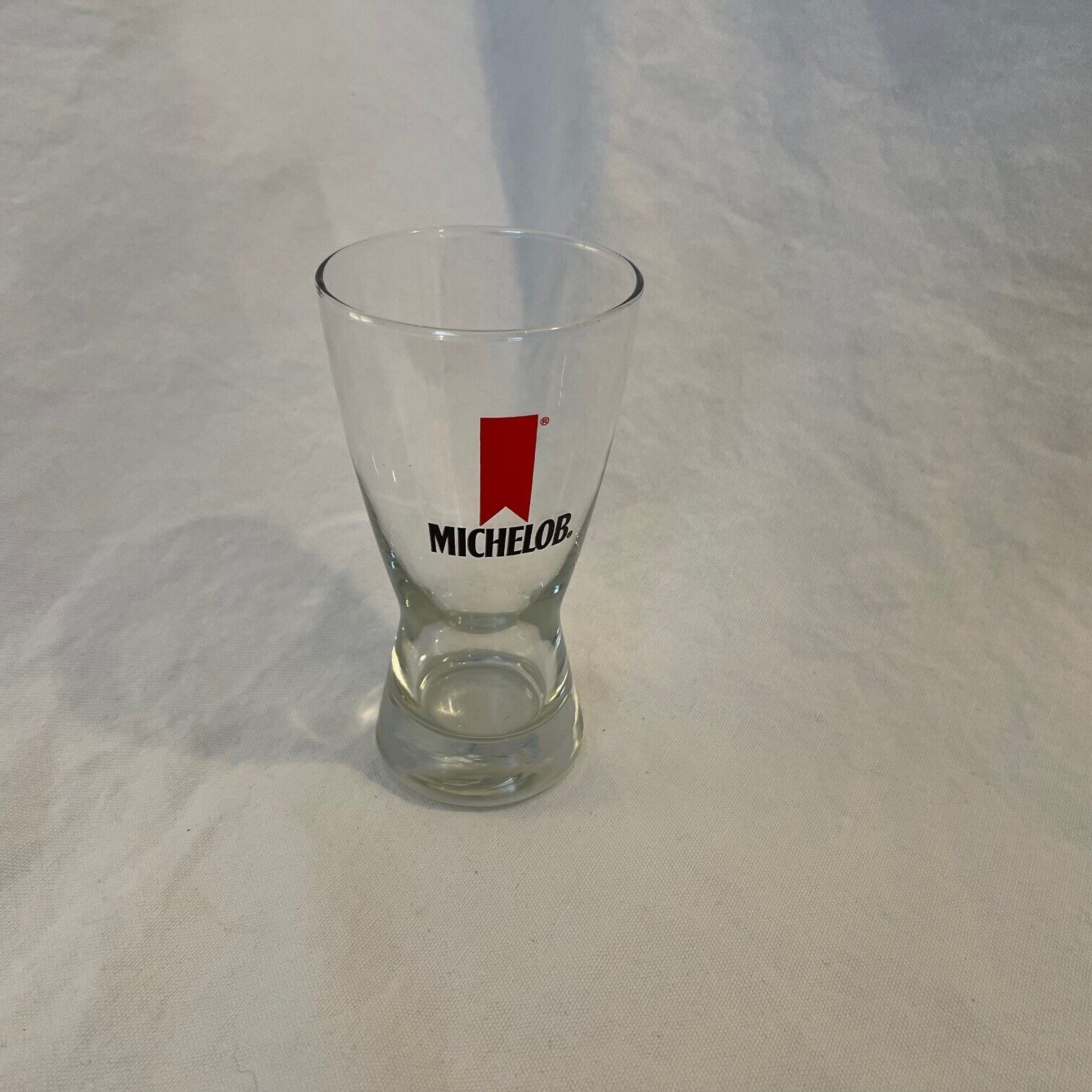 Vintage Michelob Red Ribbon Classic Hourglass Shape Beer Glass 12 oz