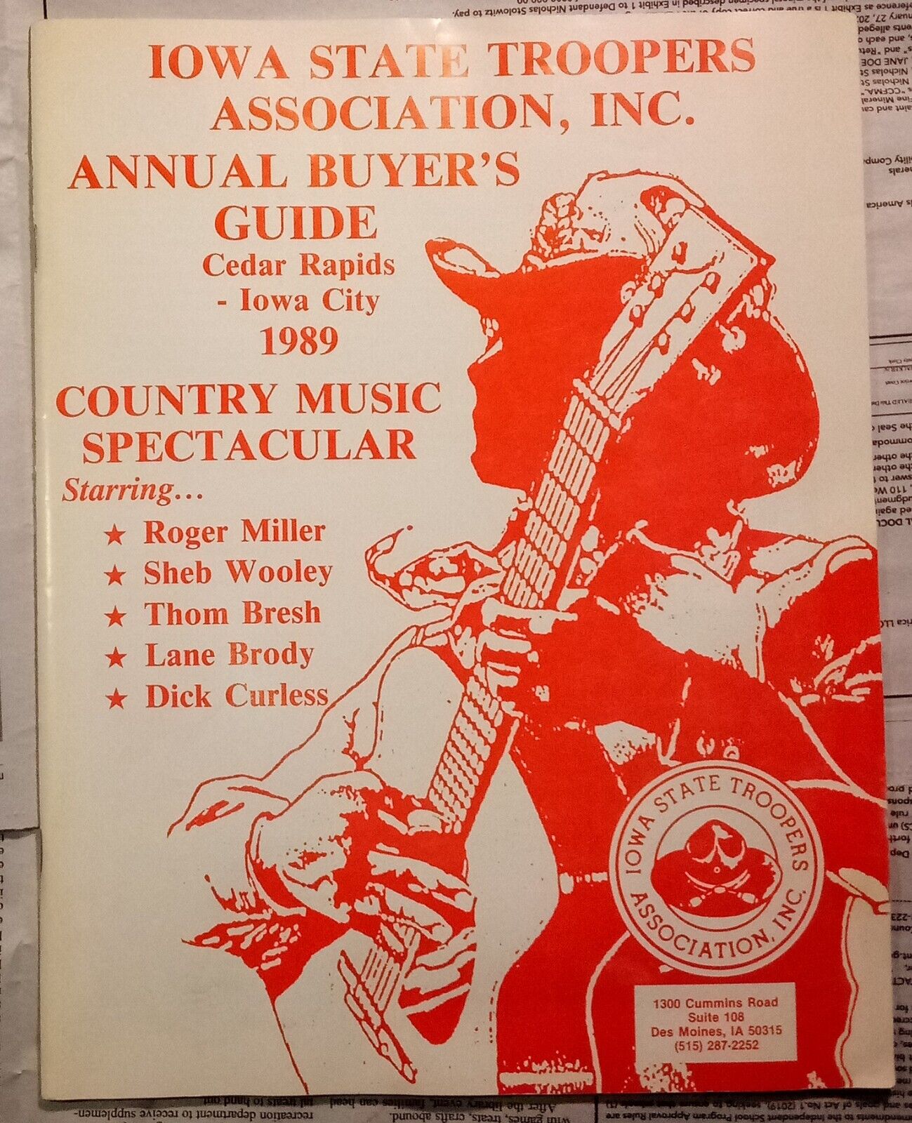 DICK CURLESS Iowa State Troopers Association 1989 Country Music Spectacular