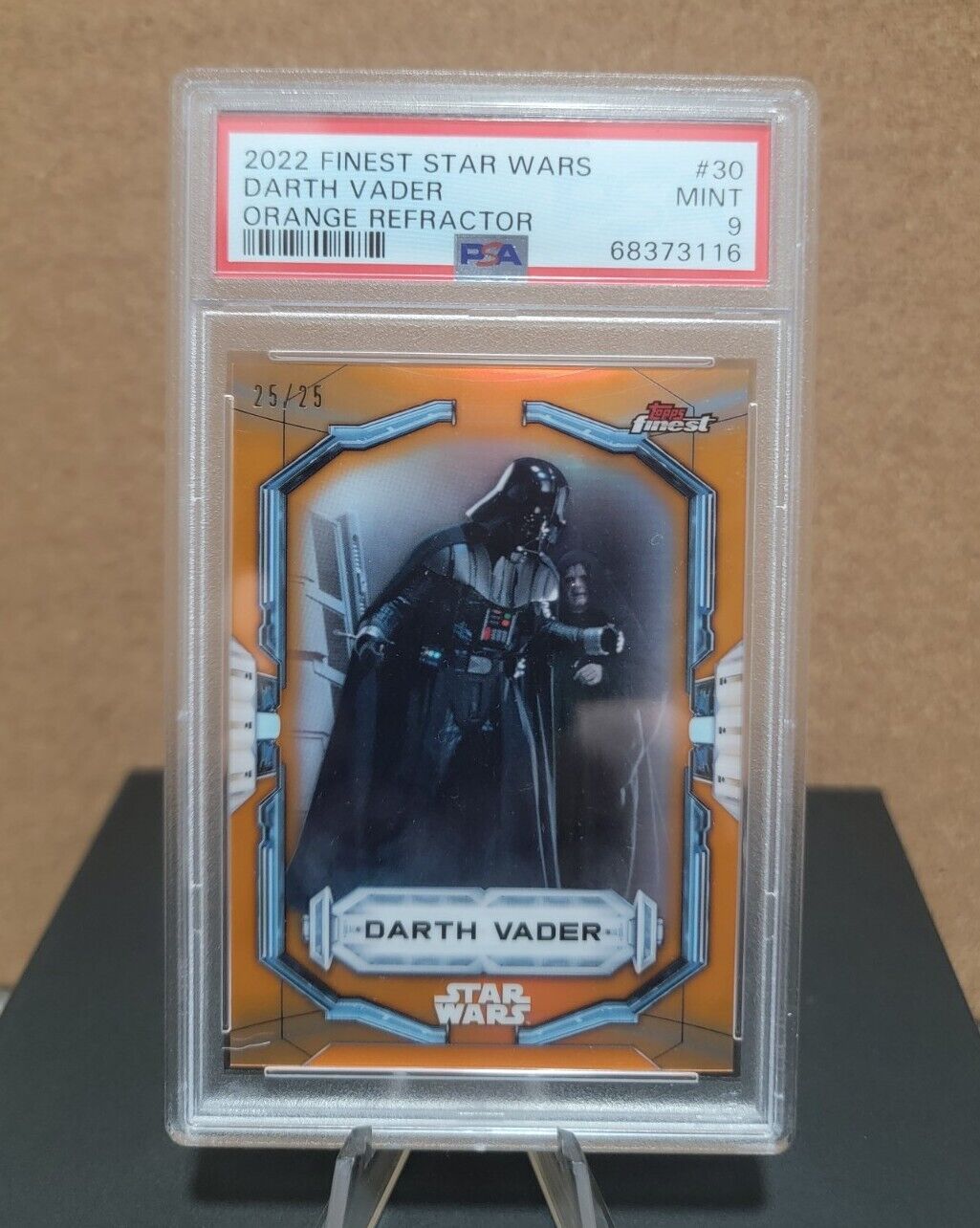 2022 Finest Star Wars Darth Vader Orange  Refractor 25/25 PSA 9 