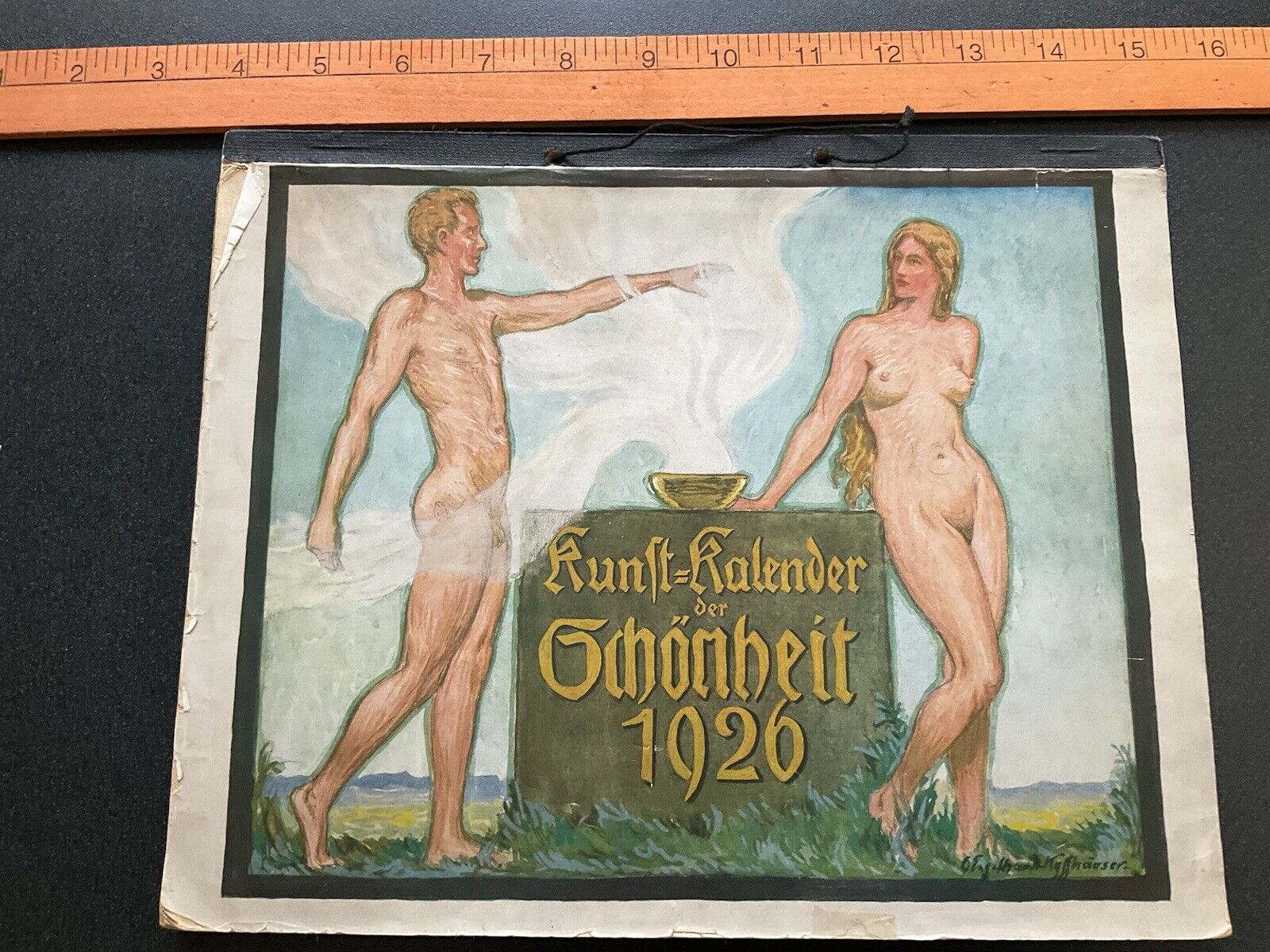 Shoenheit Jugendstill Fidus Nude Calendar Art German 1926 Antique Rare