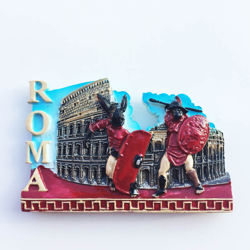 Italy Roma Colosseum Gladiators Travel Souvenir 3D Resin Fridge Magnet Craft