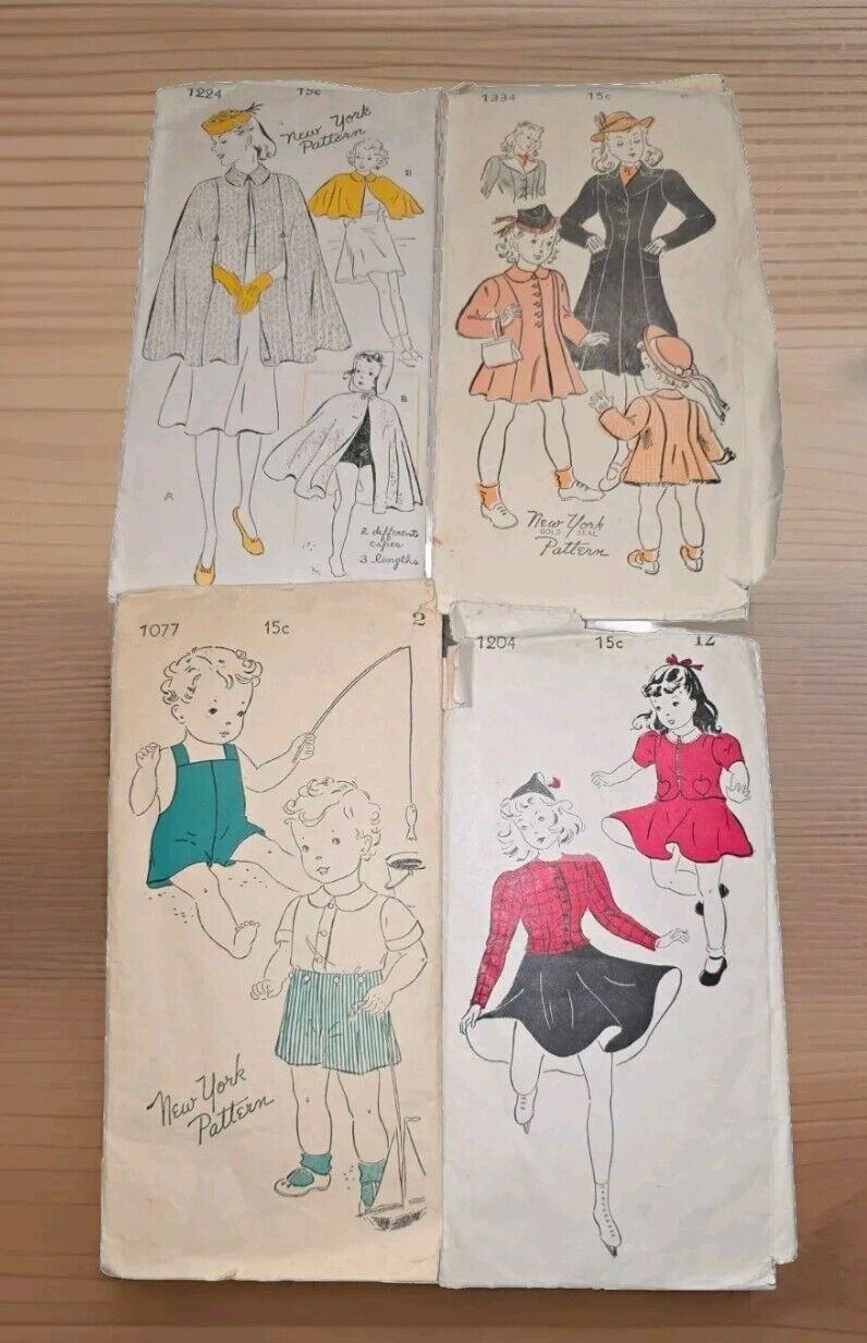 Cape Hollywood Sewing Pattern LOT NY Fairloom MCCALL Sizes 2 4 6 Quick Shipping 