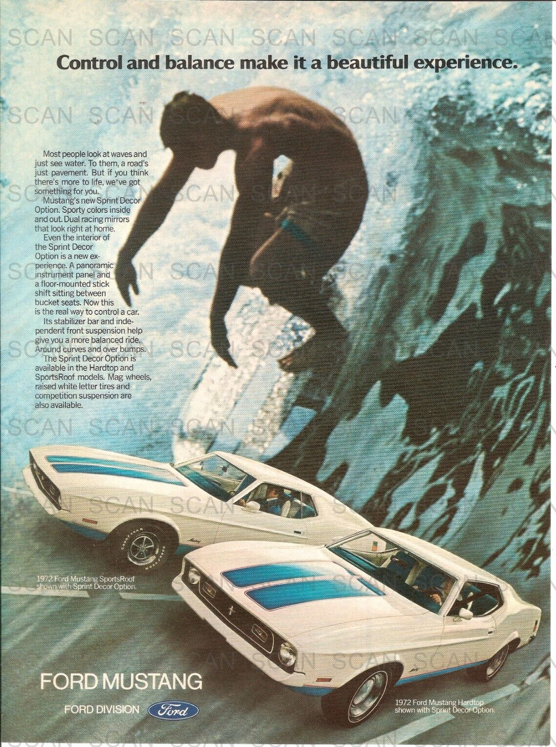 1972 Ford Mustang  Vintage Magazine Ad