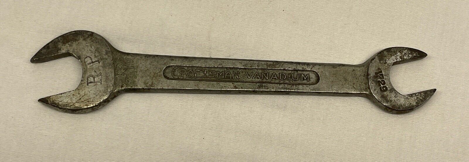Vintage Underlined Craftsman Vanadium 1729 Double Open Ended Wrench 3/4 & 5/8