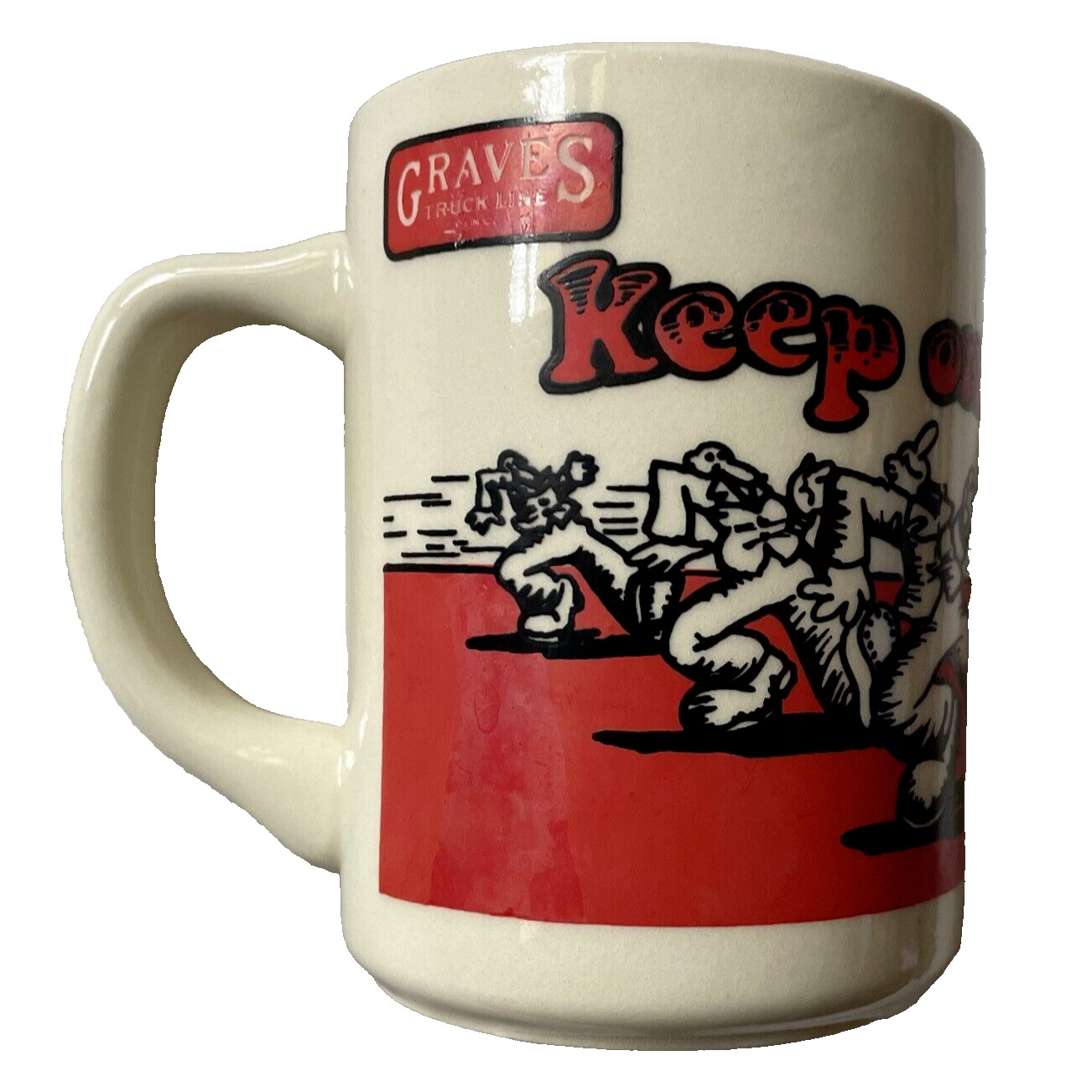 Keep on Truckin Made USA Coffee Tea Mug Tripping Robert Crumb Graves Truck Line