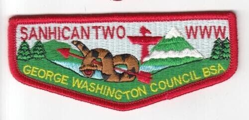 MERGED OA SANHICAN LODGE 2 BSA GEORGE WASHINGTON COUNCIL PATCH EARLY SOLID FLAP