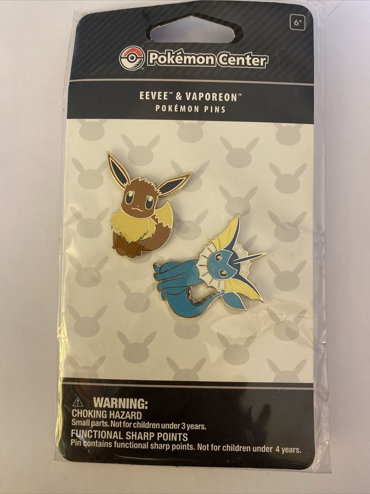 RARE Pokemon Center Vaporeon & Eevee Eeveelution Pin Set Enamel 2 Piece 2017