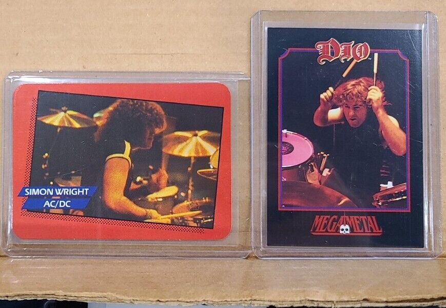 1985 ROCK STAR Concert #89 & 1991 Impel MEGA METAL #18 AC/DC & DIO Simon Wright