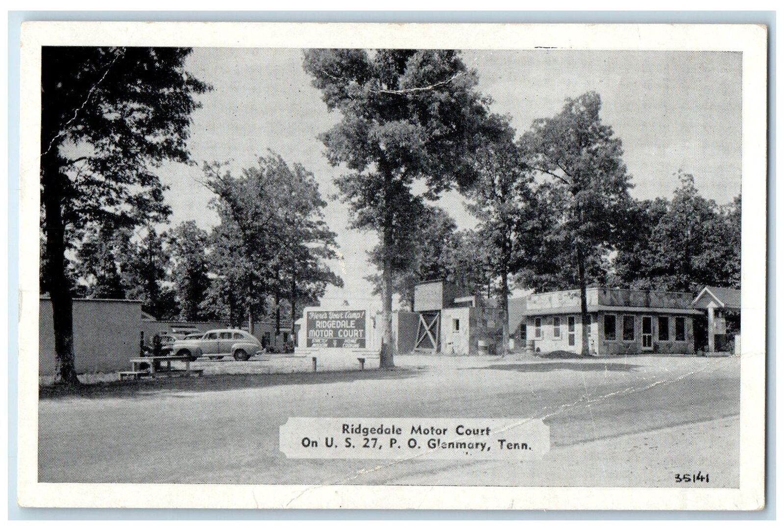 c1920 Ridgedale Motor Court & Restaurant Roadside Glenmary Tennessee TN Postcard