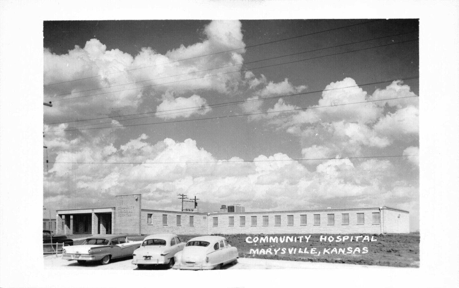 Real Photo Postcard Community Hospital in Marysville, Kansas~121697
