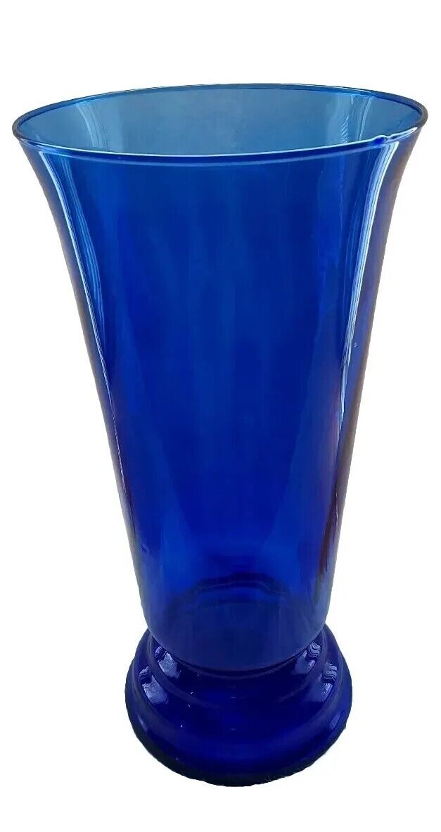 1980s Handblown Cobalt Vase over 14\