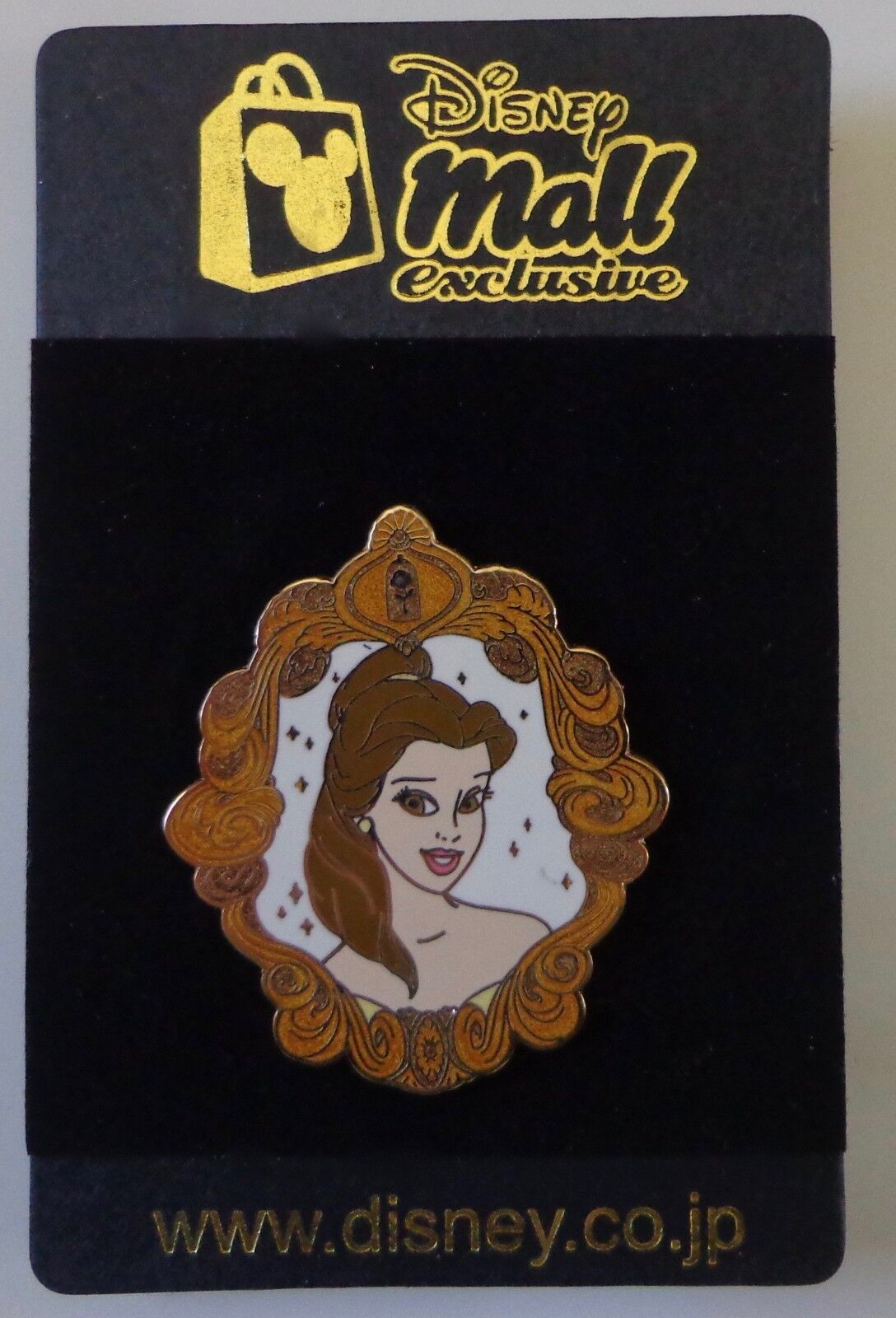 Japan Disney Mall Princess Portrait Belle From Beauty & The Beast Pin LE 200