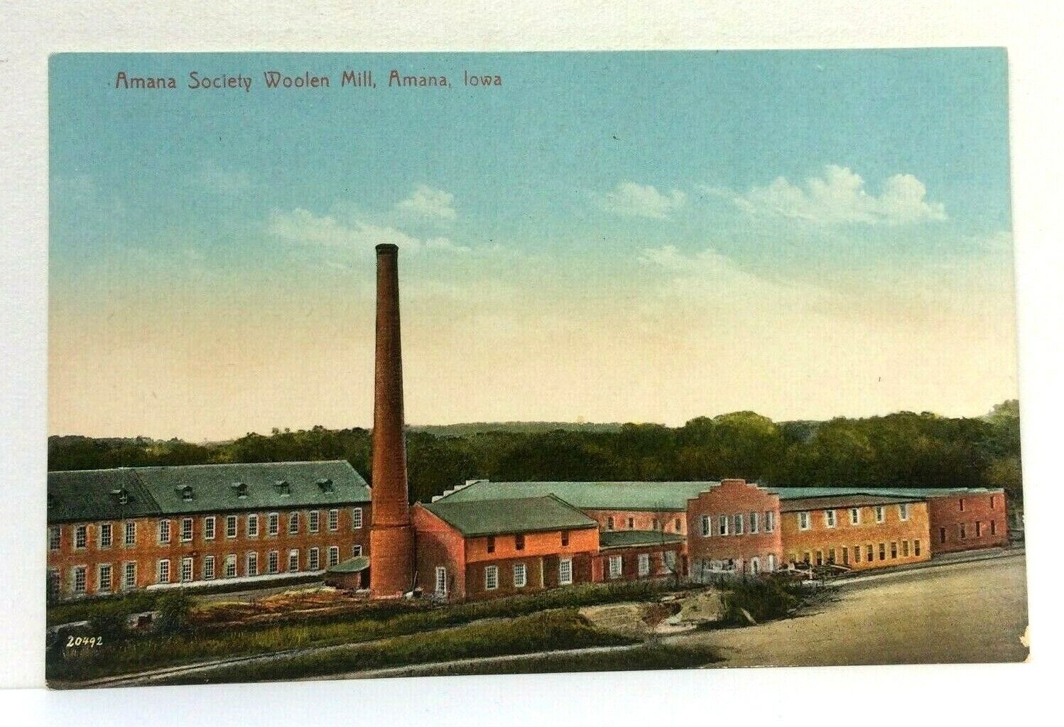 Amana Iowa IA Amana Society Woolen Mill Vintage Postcard