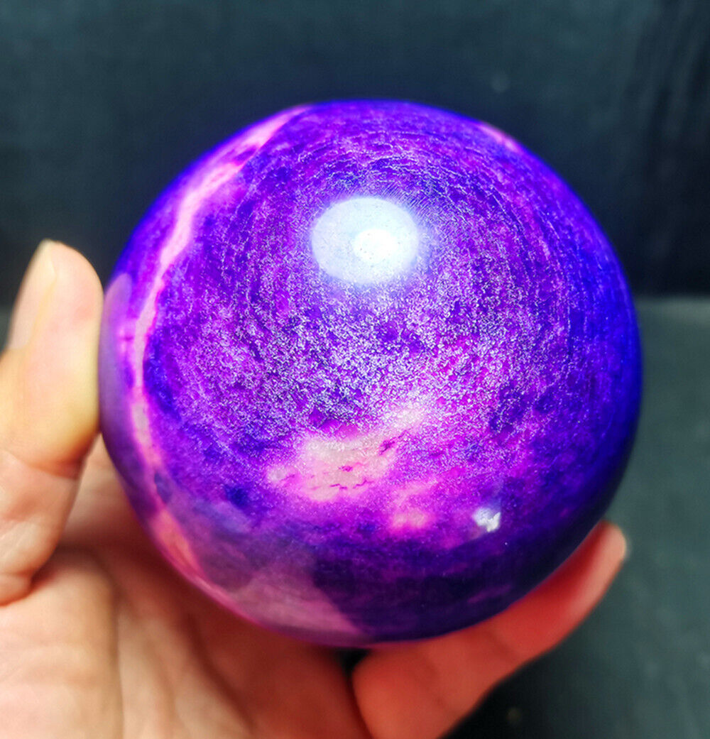 RARE 750g Beautiful Purple Moonstone Agate Crystal Quartz Ball Healing WD1446