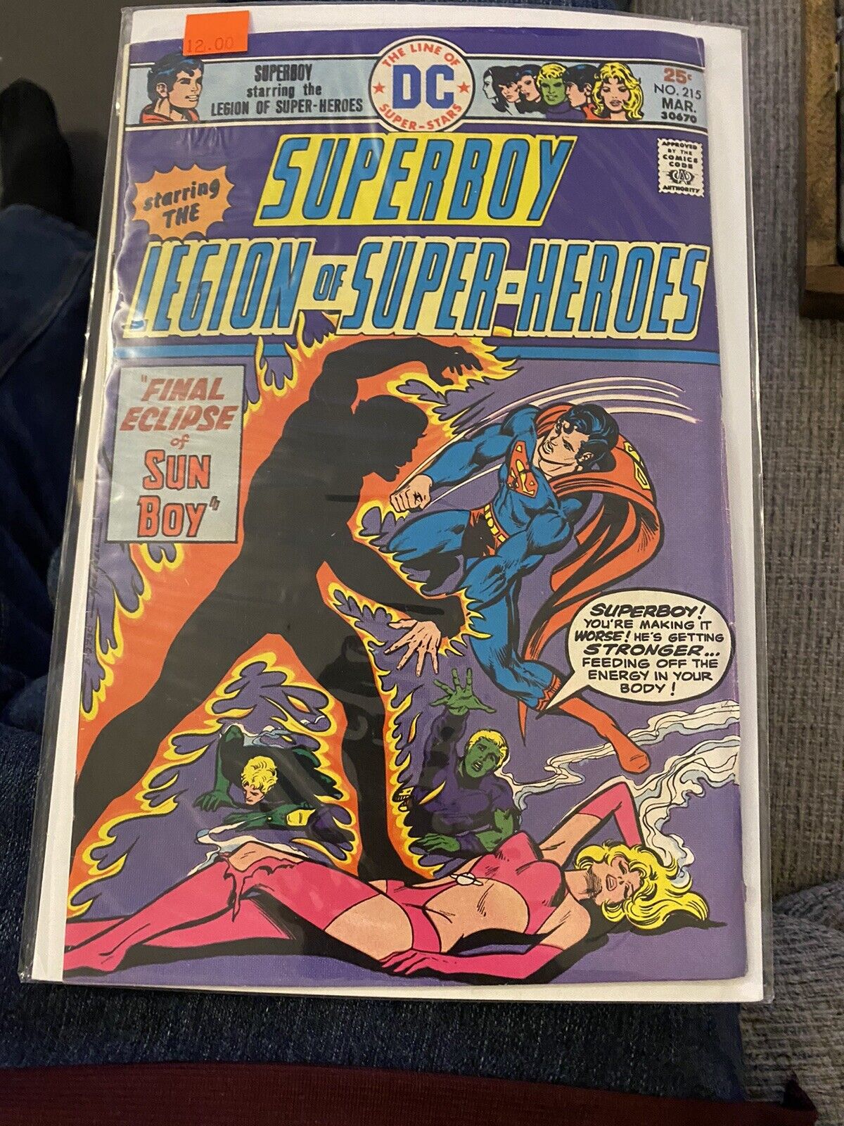 SUPERBOY #215 LEGION OF SUPER-HEROES,Sun Boy DC Comics 1976