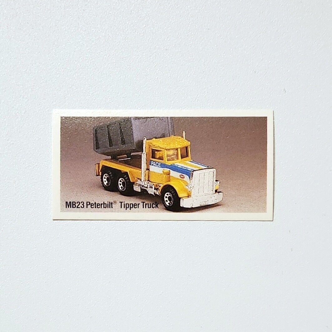 1985 Matchbox Intl Card - MB23 Peterbilt Tipper Truck