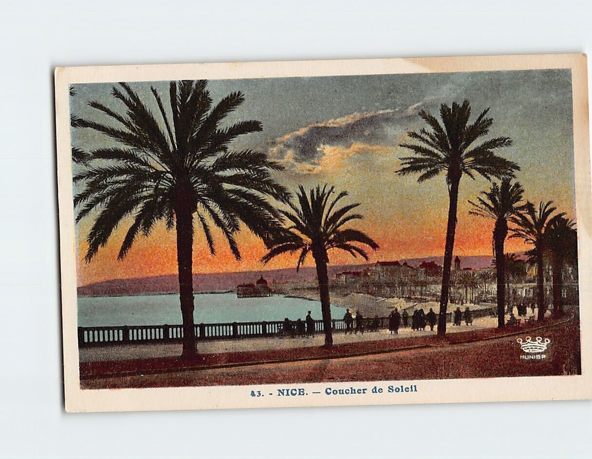 Postcard Coucher de Soleil, Nice, France