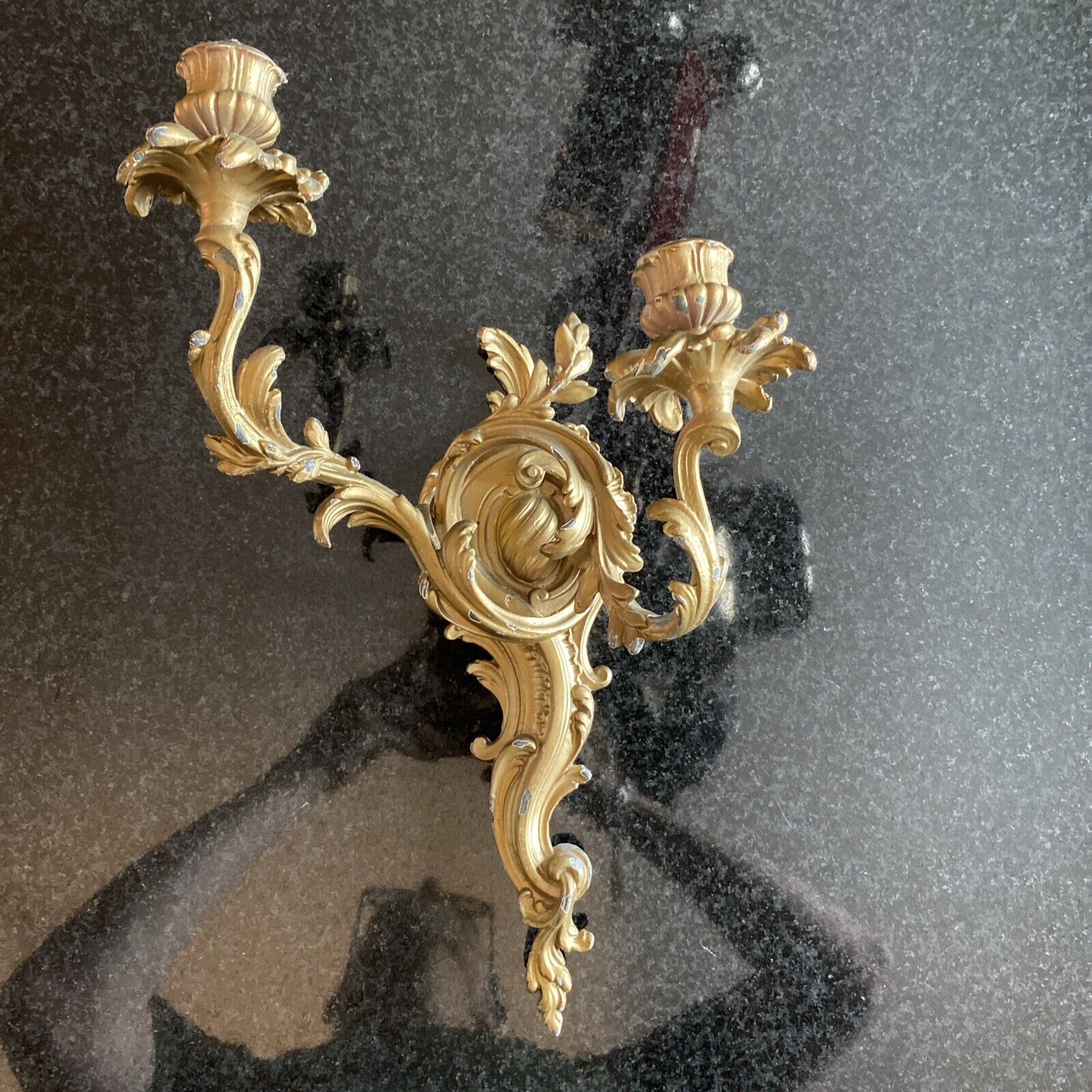 Vintage French Rococo Candle Sconce 
