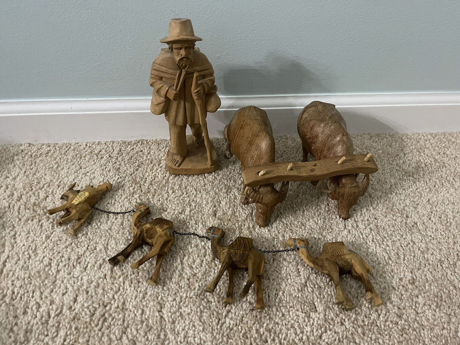 Lot Of Vintage Hand-carved Raw Wooden Figurines