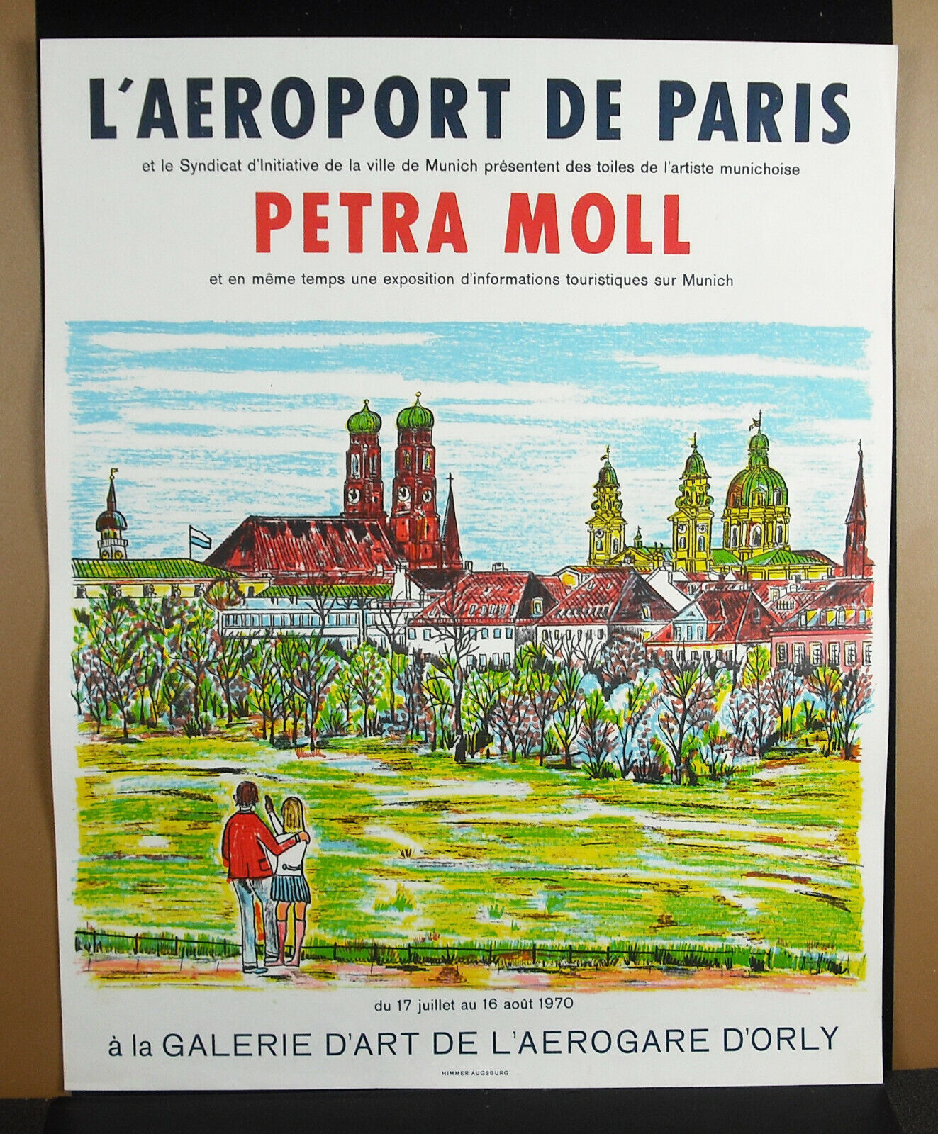 Poster 1970 Exhibition Petra Moll 1921-1989) Munich Galerie Art Airport Orly