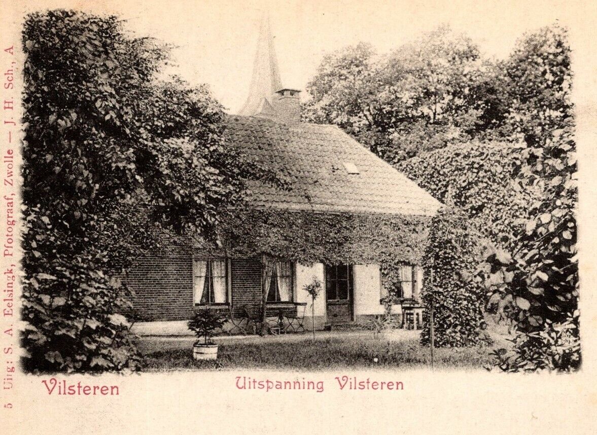 Uitspanning Vilsteren Ommen Inn Tavern Restaurant Old Netherlands Postcard FLAW