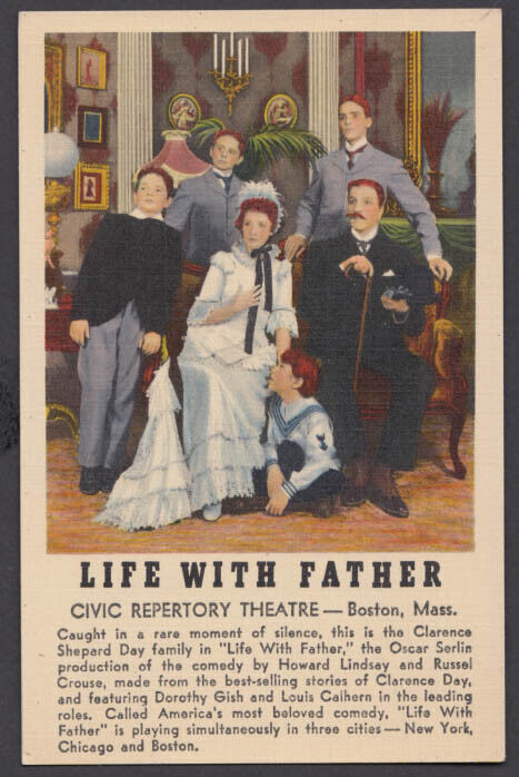 Dorothy Gish in Life with Father stage play postcard 1940s
