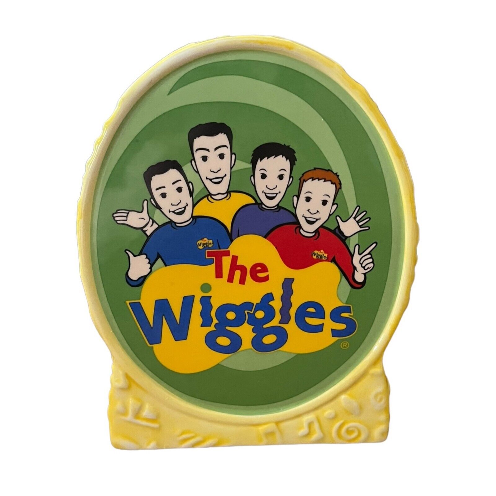 Vintage The Wiggles Yellow Ceramic Piggy Bank Big Red Car Collectible Retro Y2K