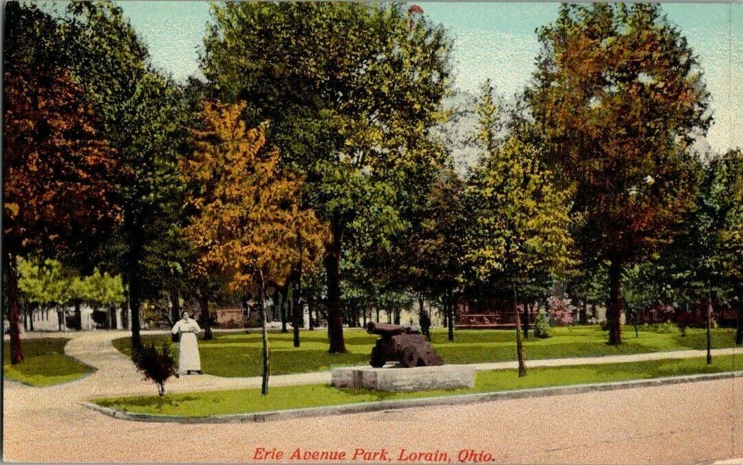 1910. LORAIN, OH. ERIE AVENUE PARK. POSTCARD 1A26