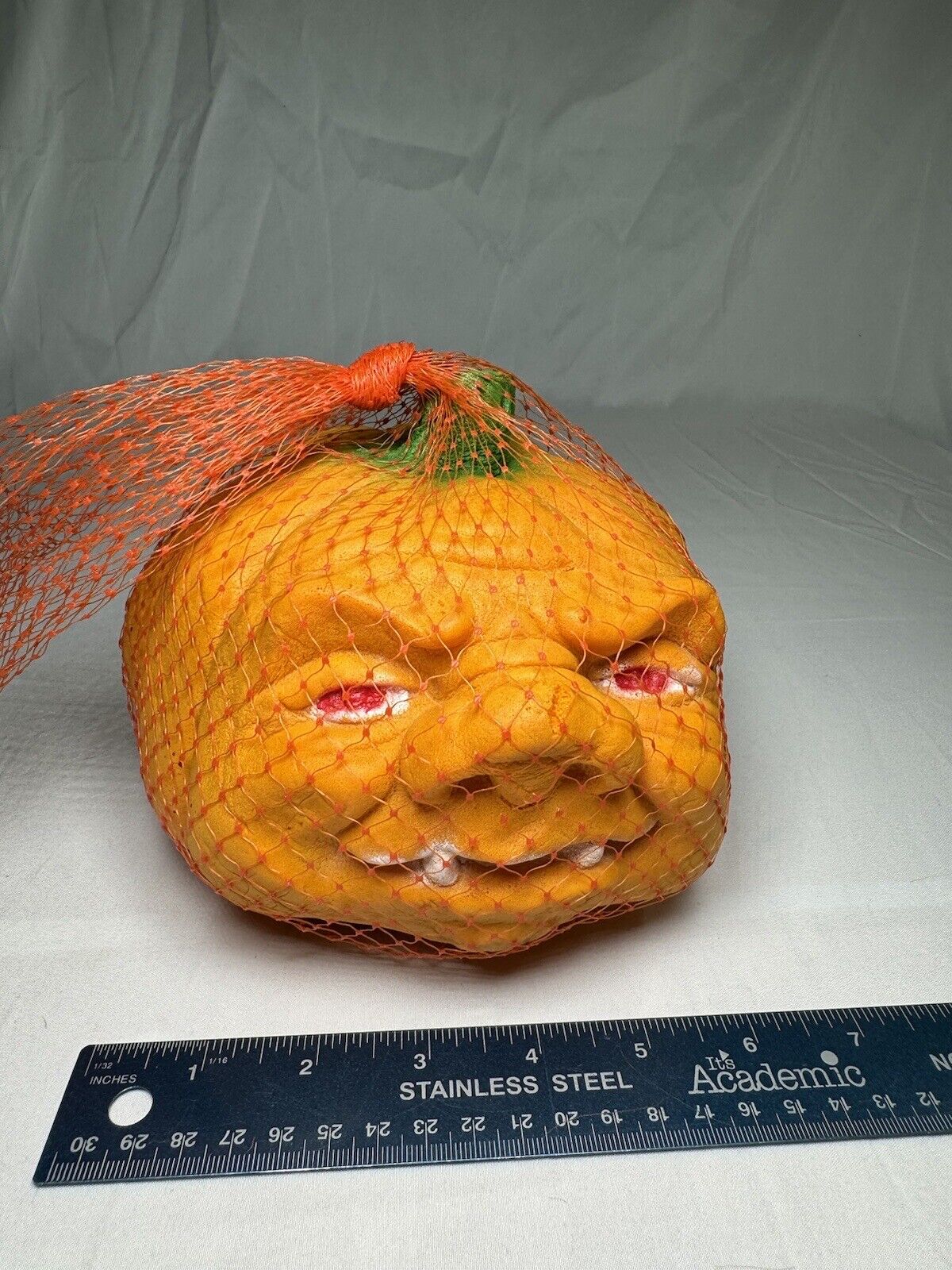 Vintage Foam HYMAN Halloween Pumpkin With Face Creepy Scary Pumpster Collect